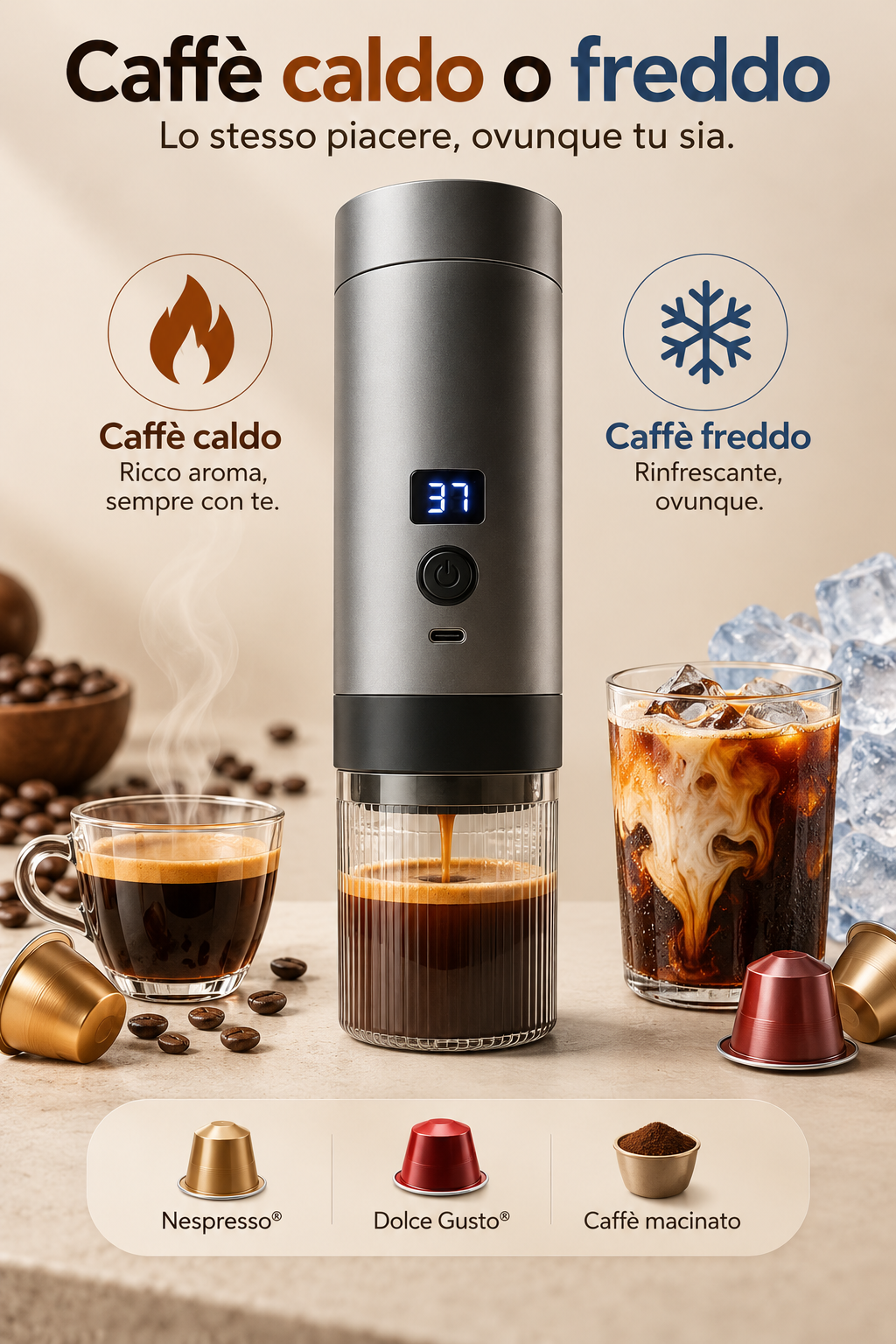 Lumera Espresso prepara caffè caldo e freddo