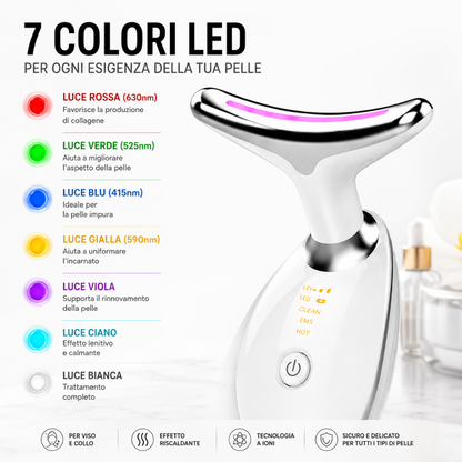Lumèra NeckLift Pro™ – Massaggiatore LED 8 in 1 per Viso e Collo