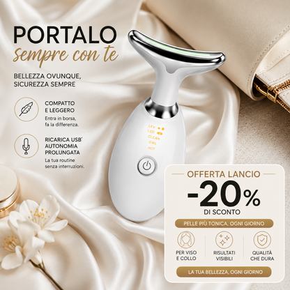 Lumèra NeckLift Pro™ – Massaggiatore LED 8 in 1 per Viso e Collo