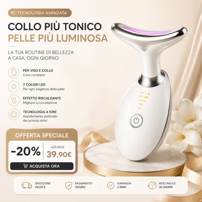 Lumèra NeckLift Pro™ – Massaggiatore LED 8 in 1 per Viso e Collo