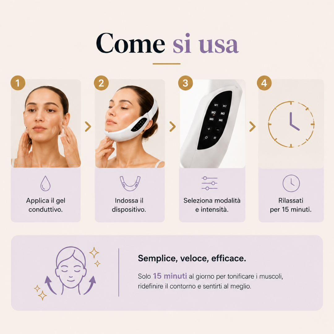 Lumèra V-Line Pro™ – EMS Lifting per Viso e Doppio Mento