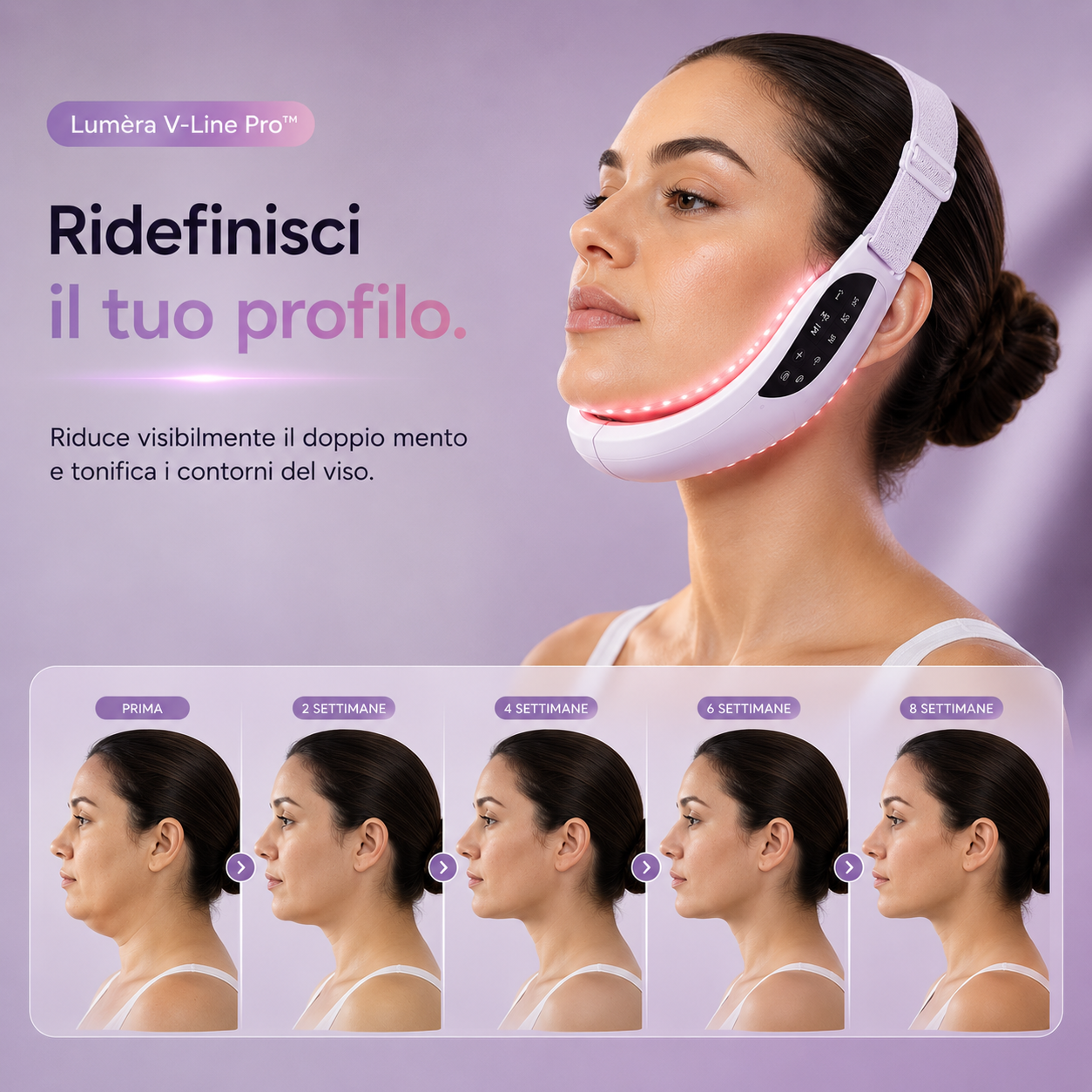 Lumèra V-Line Pro™ – EMS Lifting per Viso e Doppio Mento