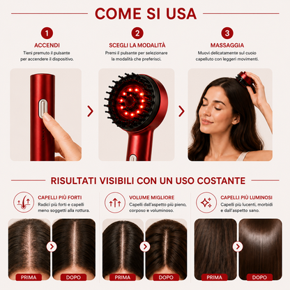 Massaggiatore LED per capelli e cuoio capelluto